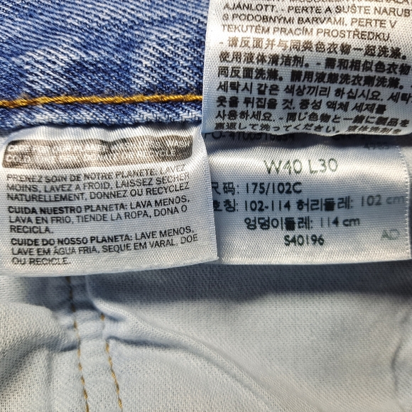 Levi's 501 Button-Fly Jeans Men's 40x30 Blue Denim Straight 5-Pkt Original-Fit - Picture 6 of 11